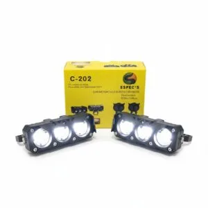 SSpecs C-202 LED Fog Light for Car & Motorcycle Dual Color White + Yellow High-Power Auxiliary Driving Light (Pack of 2) – Car Lighting by SSpecs